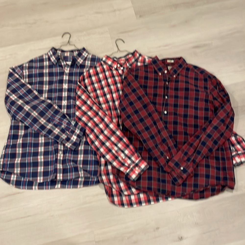 J Crew - 3 Men’s plaid button down shirt - all XL Slim Fit